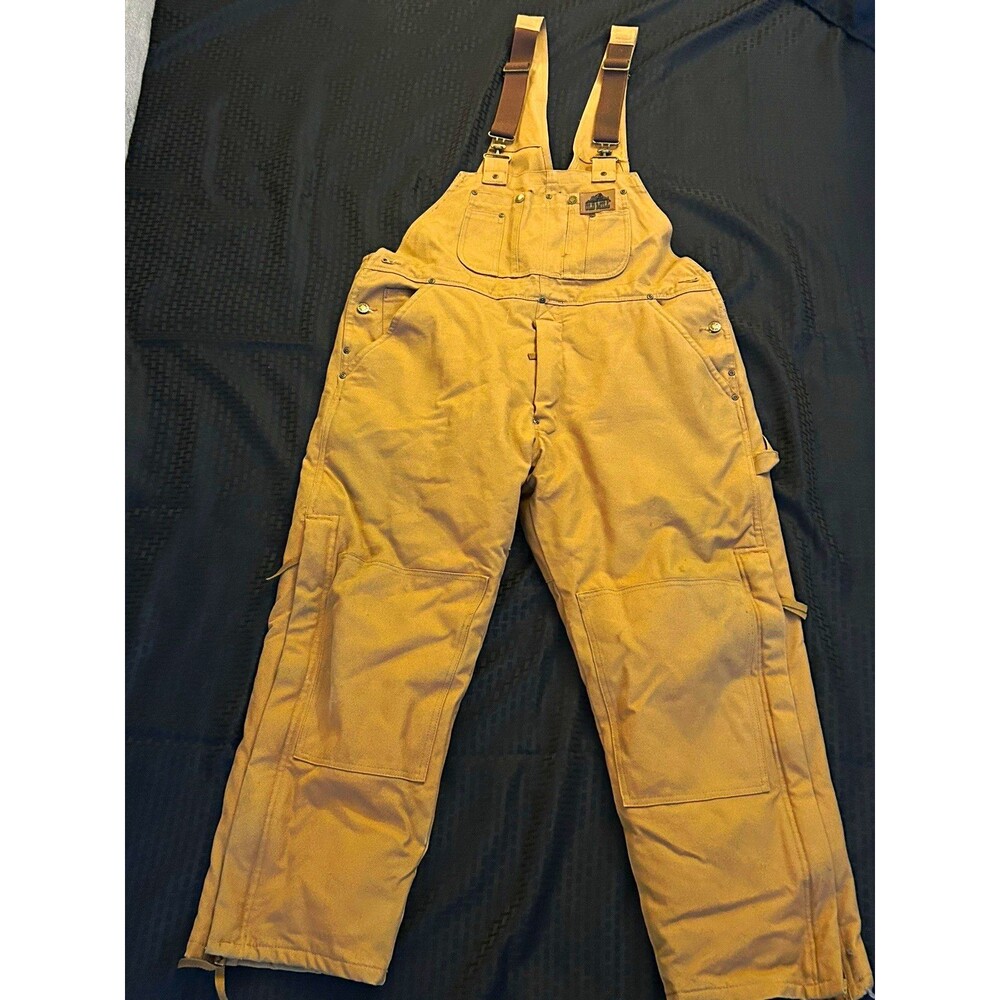 Old Mill Insulated Canvas Work Bib Overalls Duck Canvas Thinsulate Tan Men M